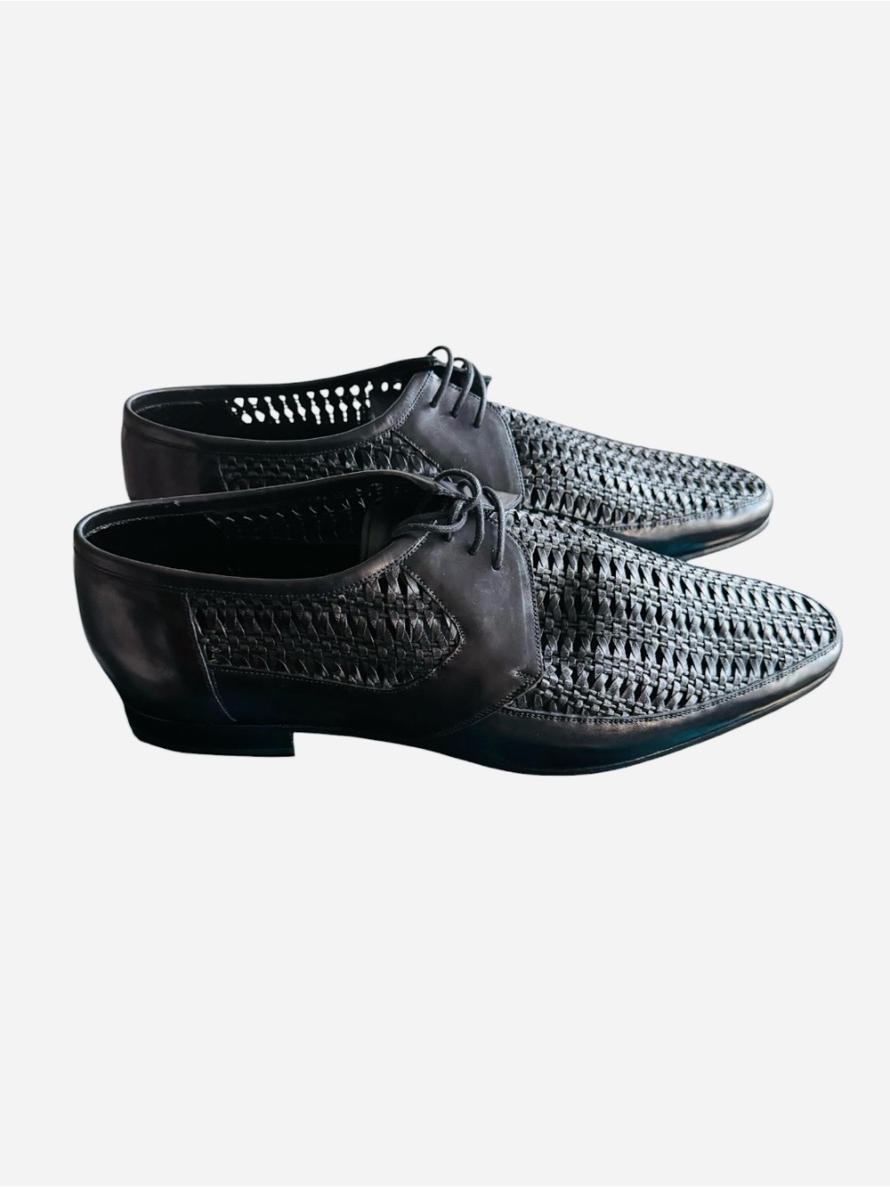 Saint Laurent Black Leather Braided Derby Spring/Summer 2013 EU45/US12 (NEW)